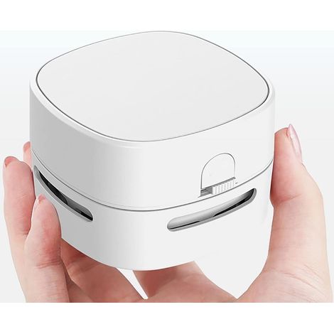 Mini Aspirateur, Aspirateur De Bureau, Mini Balayeuse De Poussière De Table, Aspirateur De Miettes, Portable, sans Fil, Blanc (1/5)
