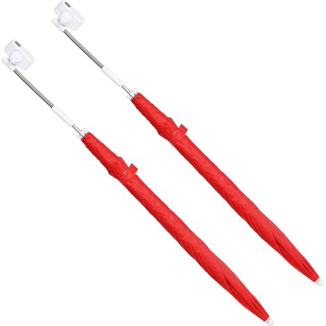 vidaXL Ombrello con morsetto 2 pcs Rosso mattone Ø 105 x 86 cm