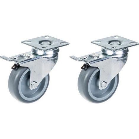Roulette - Zhongshan Longway - 75mm - Kautschuk - Drehbar - Set von 2