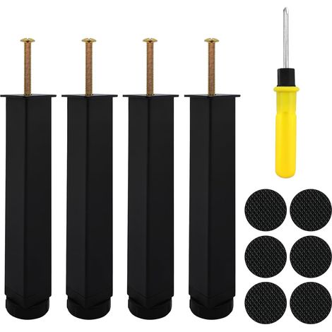 Lot de 4 Pieds pour Sommier à Lattes, Pied Reglable pour Meuble, Pieds de Sommier Support à Lattes, Pieds de Meubles, Pied de Lit Universel, Pieds à Visser sans Perçage (20 cm) (1/5)