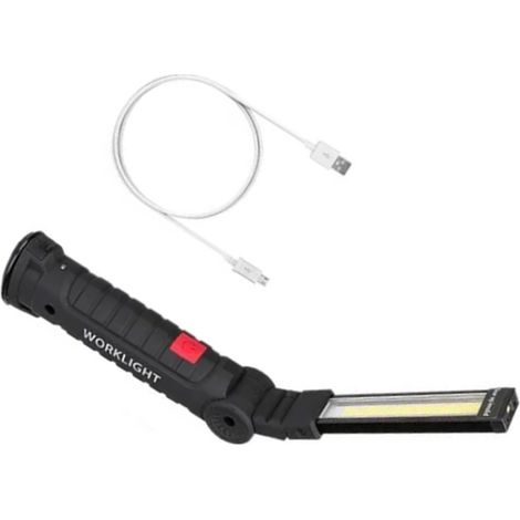 Lampe de travail magnétique pour réparation automobile connectée à un câble USB (1/4)