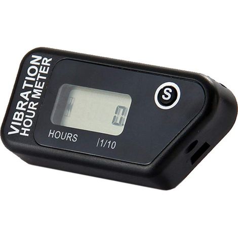 Digitaler Vibrationsstundenzähler, vollständig wasserdicht, rücksetzbarer Vibrationsstundenzähler, kabellos, für alle Vibrationsmaschinen, Motorräder, Schneemobile, ATVs (schwarz) (1/5)