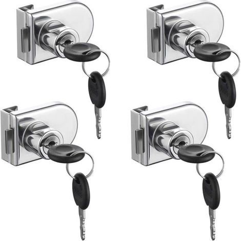 Security Lock Set of 4 - Zinc Alloy - No Drill Installation - Rust Proof (1/5)