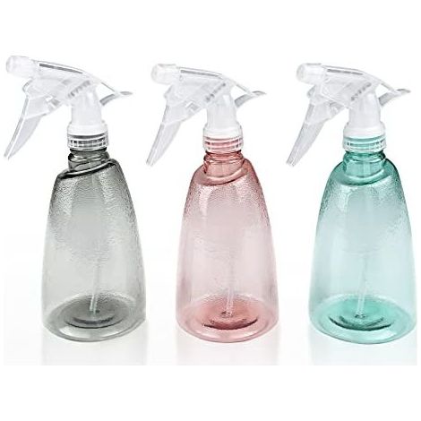 Leere 500-ml-Sprühflasche, nachfüllbarer Kunststoff-Sprühkopf, 2 Sprühmodi, transparente Sprühflasche, für Reinigung, Pflanzen, Haare und Garten (1/5)