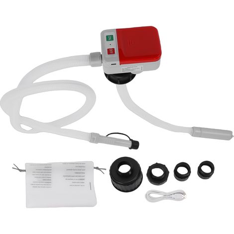 Kraftstoffförderpumpe mit automatischer Abschaltfunktion, tragbarer Ölkanister (3,2 GPM), 51-Zoll-Schlauch, 4 USB-Typ-C-Adapter oder Akkubetrieb