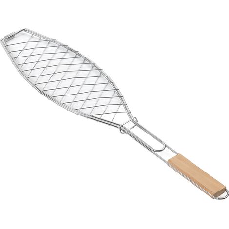 Grille à poisson barbecue extérieur, panier de cuisson en acier inoxydable, pince à griller grande taille (1/5)