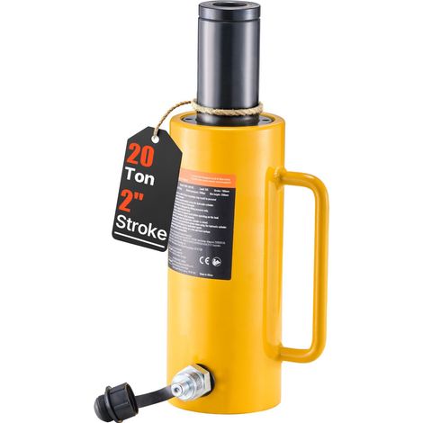 Vérin hydraulique creux 20T, course 100mm, piston plein, pour véhicules, camions, caravanes et bateaux. (1/5)