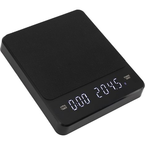 Balance de cuisine pour café, précision 0,1 g à 3000 g, grand écran LED, conversion 3 unités, chargement USB, minuterie. Idéale pour la cuisine et les cafés. (1/5)