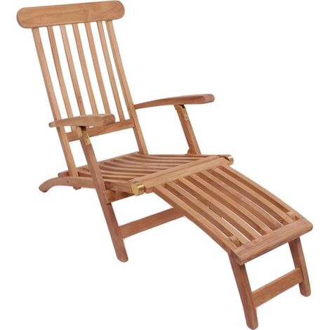 Sdraio da giardino Arrecife in teak naturale con schienale regolabile