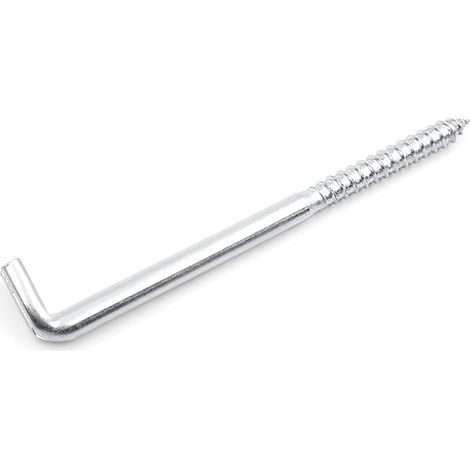Lot de 10 crochets à vis droits pour console - En acier - Avec filetage - Crochets à visser pour mur et plafond - Crochets pour fixation de cordes, chaînes, lampes (80 x 5,80 mm, 10 pièces) (1/5)