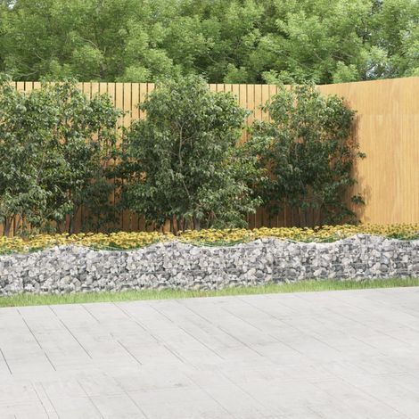 Jardinière surélevée en gabions à toit arqué, 600 x 50 x 50 cm, fer galvanisé
