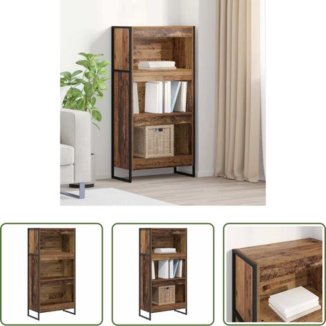 Meuble de salon industriel -  Bibliothèque Bois Ancien 80 x 30 x 155 cm Bois d'ingénierie (1/5)