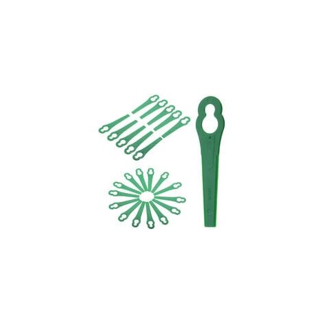 Promoción: 100 cuchillas de repuesto de plástico para cortacésped, desbrozadora inalámbrica, para jardín (L83 verde, 10 x 5 mm) (1/5)