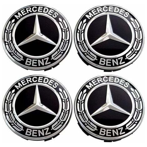 Lot de 4 enjoliveurs de roue pour Mercedes Benz 75 mm, accessoires de voiture ABS (1/5)