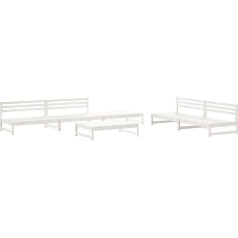 Maison Exclusive - Set Salotto da Giardino 6 pz Bianco in Legno Massello di Pino