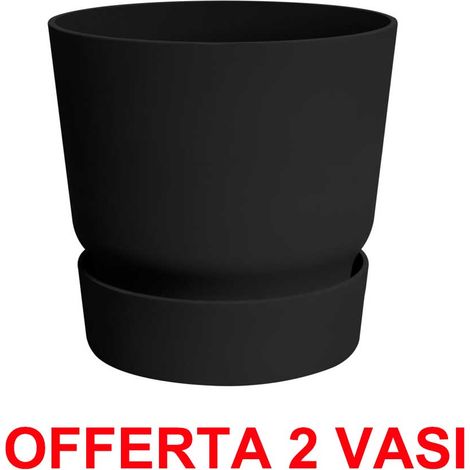 OFFERTA 2VASO GREENVILLE ROUND 30CM LIVING BLACK