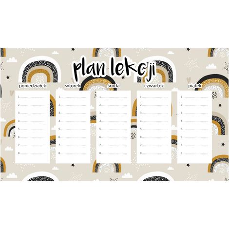 Plan de lección magnético para niños Arcoíris minimalistas 45 x 26 cm