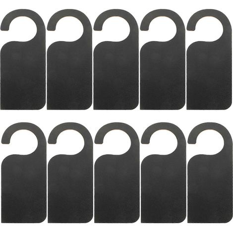 Lot de 10 étiquettes en bois vierges à suspendre à une porte.-19.70X8.20X0.30CM-Black (1/4)