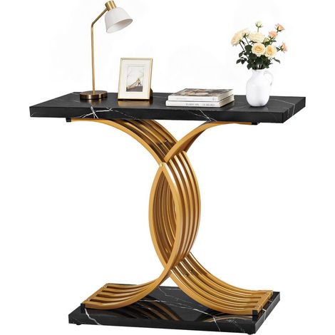Pour habiller un couloir, table console rectangulaire avec rangement, plateau spacieux et structure stable (1/5)
