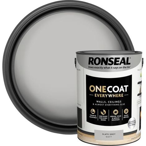 Ronseal One Coat Everywhere Interior Slate Grey Matt 5 litre RSLOCESGM5L