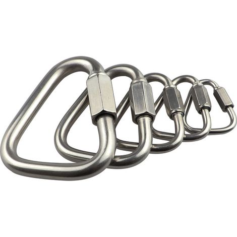 Dreieckiger, bogenförmiger Verbinder aus Edelstahl 304, Karabiner, Kletterverbinder, Zubehör für die Schifffahrt – 4 mm – Edelstahl 304 (1/4)