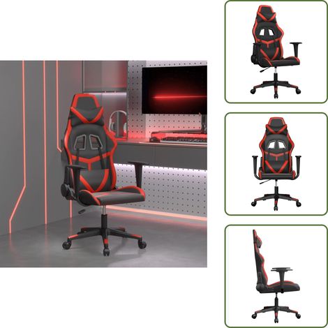 Chaise de travail - vidaXL Chaise de jeu de massage Noir et rouge Similicuir - Chaise de massage (1/5)