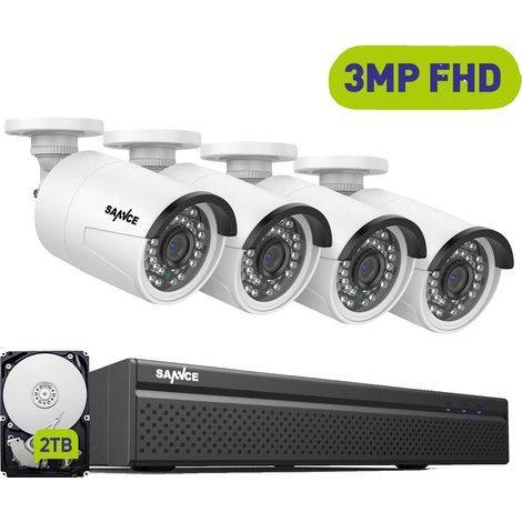 CCTV-Sicherheitsystem, 3MP Auflösung, einfache PoE-Einrichtung, 4Stück 2TB (1/2)