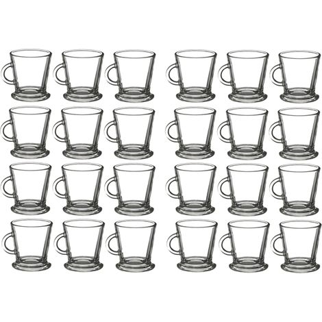 Lot de 24 tasses en verre - Transparents Contenance 18 cl Entièrement en verre - Livraison gratuite (1/3)