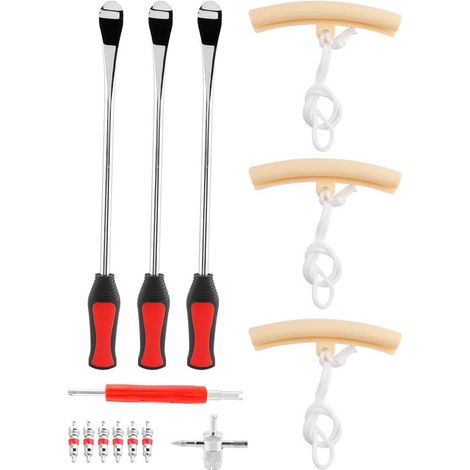 Kit d'outils leviers démonte-pneu moto roue 14,5 pouces protecteur de jante en fer valve (1/5)