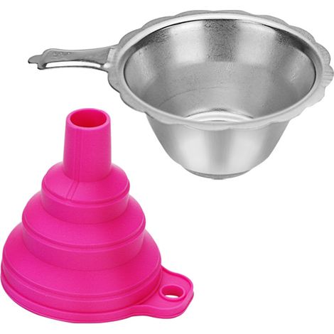 Accessoires d'imprimante 3D Entonnoir en silicone pliable Filtre en résine en acier inoxydable Bouteille arrière en résine pour Anycubic Photon Sparkmaker Kelant Orbeat D100 Sla Imprimante 3D Rose (1/4)