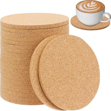 20 Morceau de Liège-Verres et Verres en Liège Cale d'Environ 10cm Hitzebestaendig Tassenuntersetzer Réutilisable Absorbants Glasuntersetzer Liège pour les Boissons,Bar,Tasses(Environ 10 cm 3 mm Dickl) (1/5)