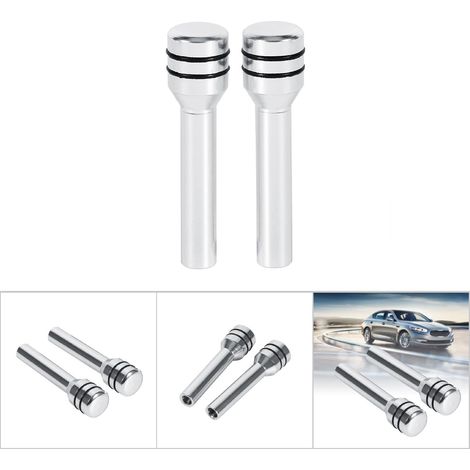 2 Pièces Couvre-Boutons de Verrouillage Porte Voiture Camion Aluminium Argenté (1/5)