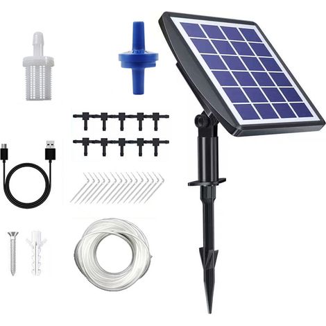Système d'arrosage solaire automatique 3W PP avec batterie 2000mAh pour plantes intérieur extérieur, kit irrigateur intelligent 1 unité (1/5)