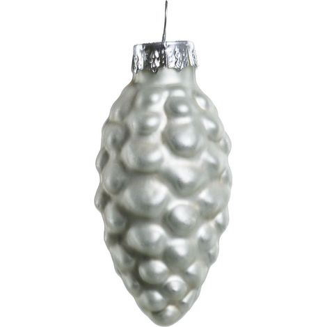 TrendLine Glas-Tannenzapfen winterweiß 12 Stück 6 cm Weihnachtsbaum Dekoration (1/2)