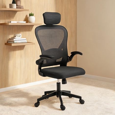 Chaise de bureau preto en poliéster Espuma e PP 63 x 58 x 125 cm (1/5)