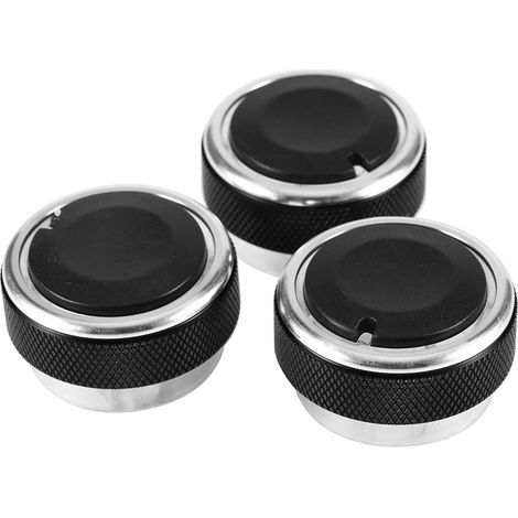 3-teiliger Auto-Klimaanlagenknopf, Motorstartschalter, schwarze drehbare Abdeckung (1/4)