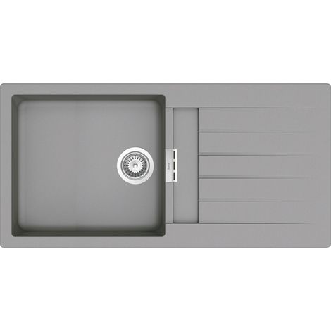 Fregadero reversible de 1 cubeta de QUARZEX® OSLO - ROCA Color: Gris - Medidas: 1000x500x200 mm (1/2)
