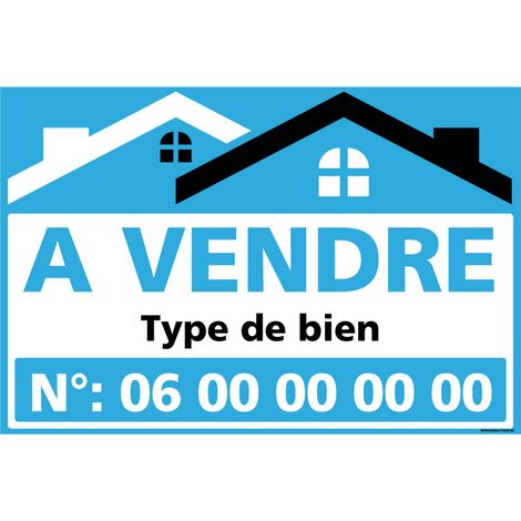 Panneau A Vendre Personnalisable Bleu – Akylux 3,5 mm – 600x400 mm avec œillets