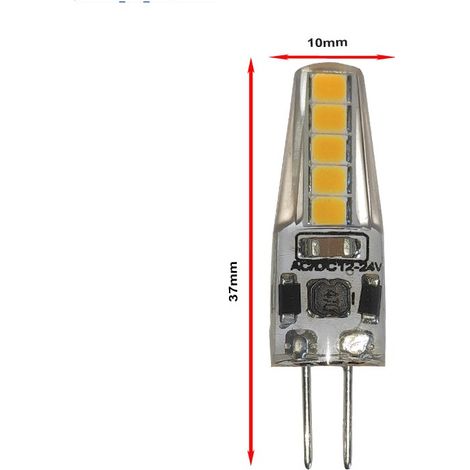 Lot de 3 Ampoule G4 LED, AC/DC 10-24V 2W Équivalent 20W Lampes Halogène, Blanc Froid 6000K (1/4)