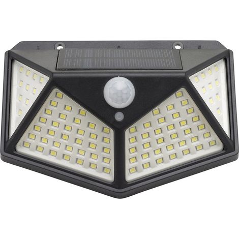 LED-Solar-Wandleuchte mit Licht- und Bewegungssensor, 270 Lumen, IP4x, batteriebetriebener LED-Strahler, Solarstrahler.