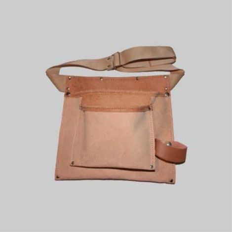 Borsa carpentiere con due tasche, portamartello e cintura in nylon (1/4)