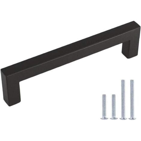Lot de 10 Poignee de Meuble Cuisine Noir Poignée Cuisine Entraxe 160mm Poignée meuble noir Poignées Noires Poignée Meuble Poignée Inox Poignée (1/5)