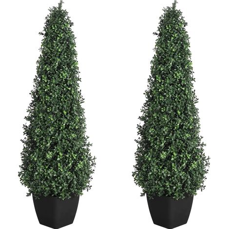 Alberi di bosso artificiali a forma di topiary, design in vaso, senza manutenzione, 90 cm (1/2)