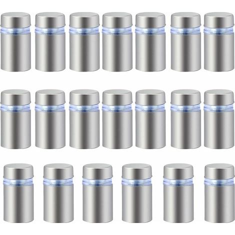 20 PCS En Acier Inoxydable Publicité Vis Verre Standoff Fixations Boulons Titulaire Vis Signe Publicité Nails Matériel Montures Vis Frameless Standoff Clamp Pour Verre 12 x 20mm (1/5)