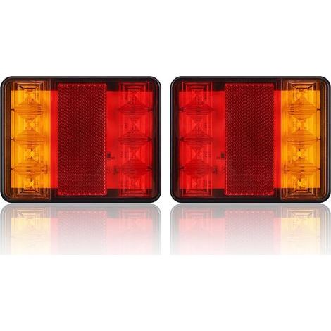 Générique Feux Pour Remorque Voiture 2 Pièces Feux De Remorque Stop Queue Clignotants Feux Plaque D'immatriculation Lampe Pour Bateau Voiture Camion Remorque Caravane RV Feu Arrière 12V (1/5)