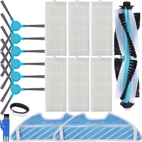Kit di accessori di ricambio per robot aspirapolvere Cecotec Conga Excellence 1290/1390/1490/1590, 1 spazzola principale, 6 spazzole
