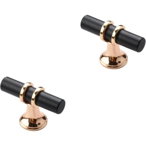 Kleiderschrankgriff, 2 Stück, schwarzes Aluminium, für Schrankschubladen, Schuhschränke, Weinschränke, Schminktische, Länge 50 mm (1/4)