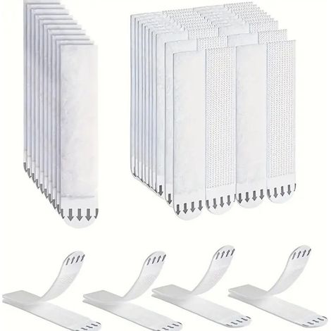 Bandes Velcro auto-adhésives amovibles - 19 x 92 mm, 12 paires/paquet pour une fixation sans dommage des cadres photo et des décorations (1/5)