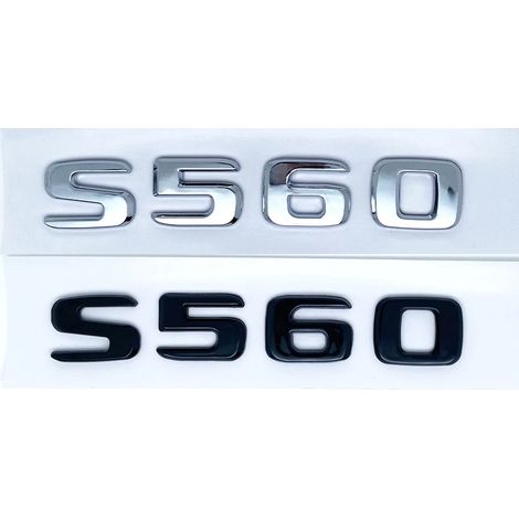 (S560, Argent) - Emblème ABS série S compatible avec Mercedes-Benz Classe S W222 W223 (logo/autocollant latéral arrière) (1/5)