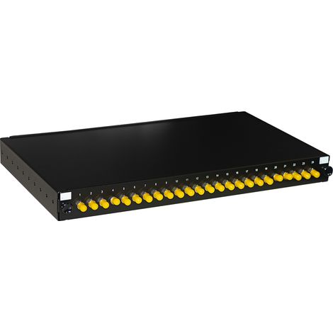 Armadi rack Link PANNELLO FIBRA OTTICA 19" CON 24 ADATTATORI ST SIMPLEX OM4 PROFONDITA' 250 MM CON PIGTAIL INSTALLATI COLORE NERO